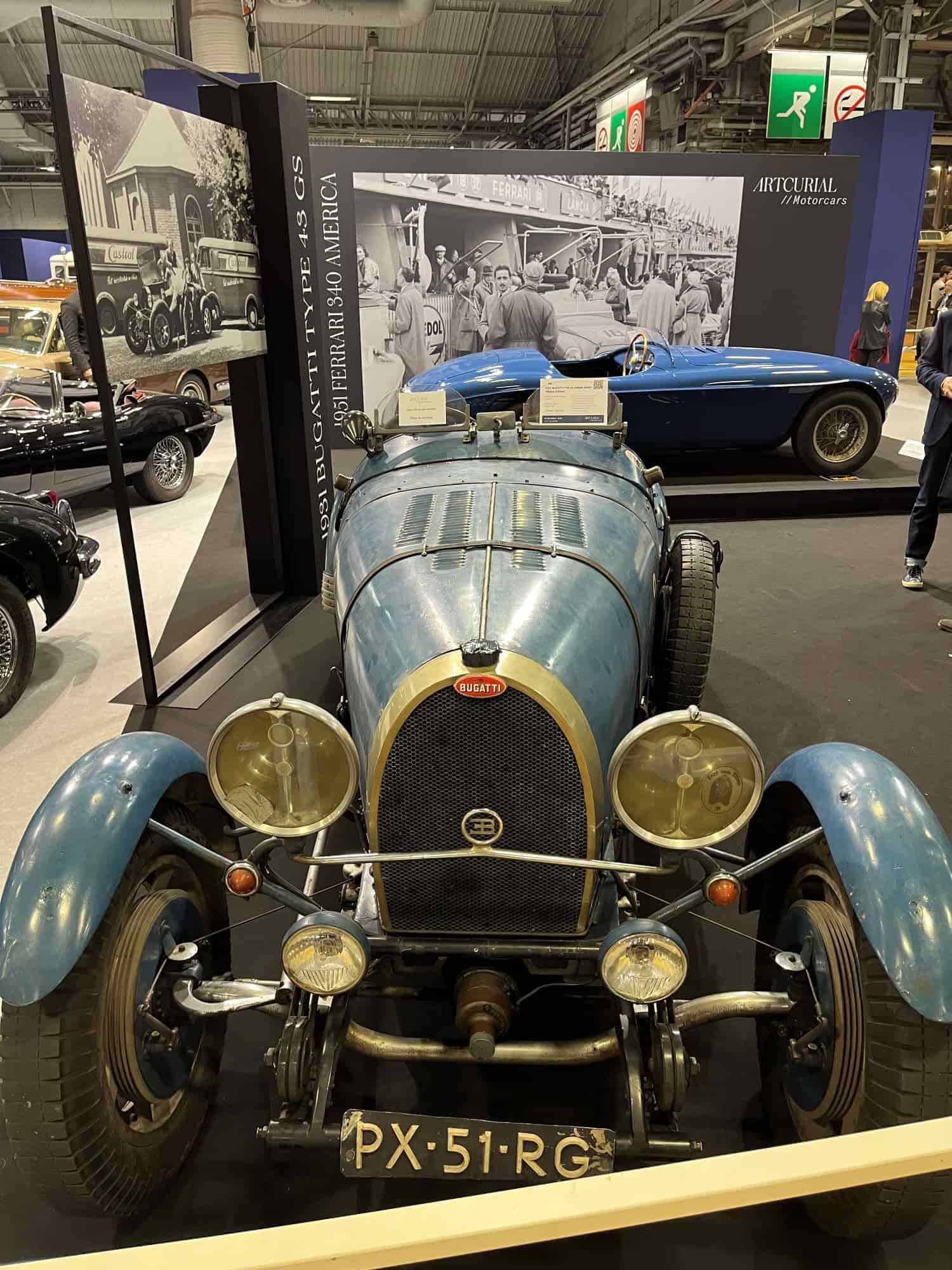 Avant de la Bugatti 43 Grand Sport Prima Donna de 1931 vendu aux enchères au Rétromobile 2023